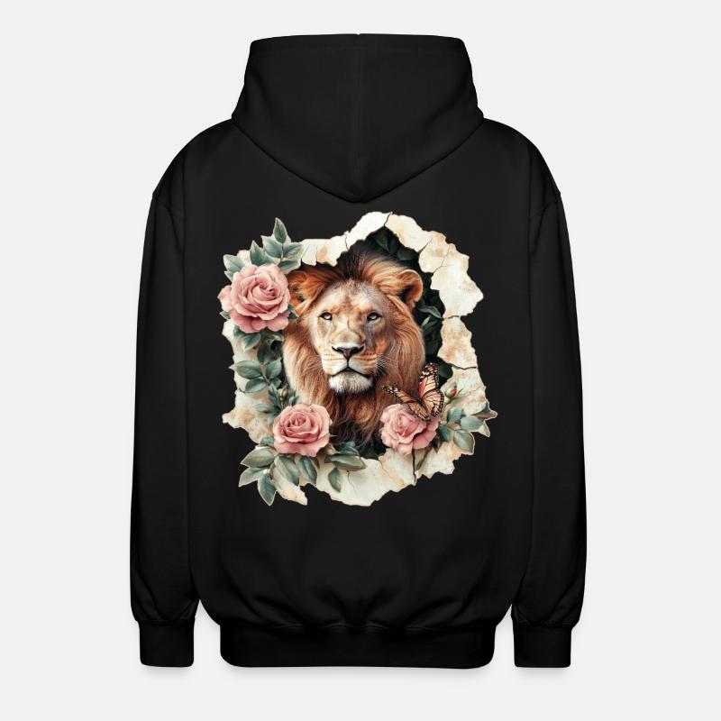 Lion - Unisex Hooded Jacket - black