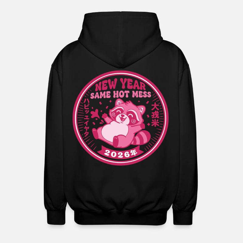 Neujahr Same Hot Mess 2026 Feier - Unisex Kapuzenjacke - Schwarz