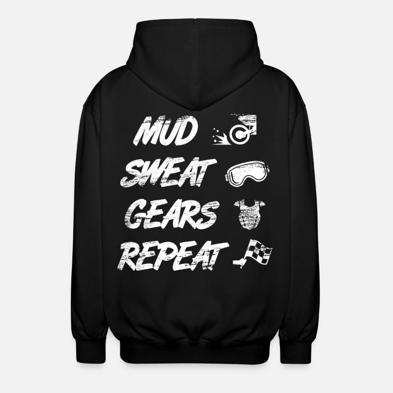 Mud Sweat Gears Repeat - Unisex Kapuzenjacke - Schwarz