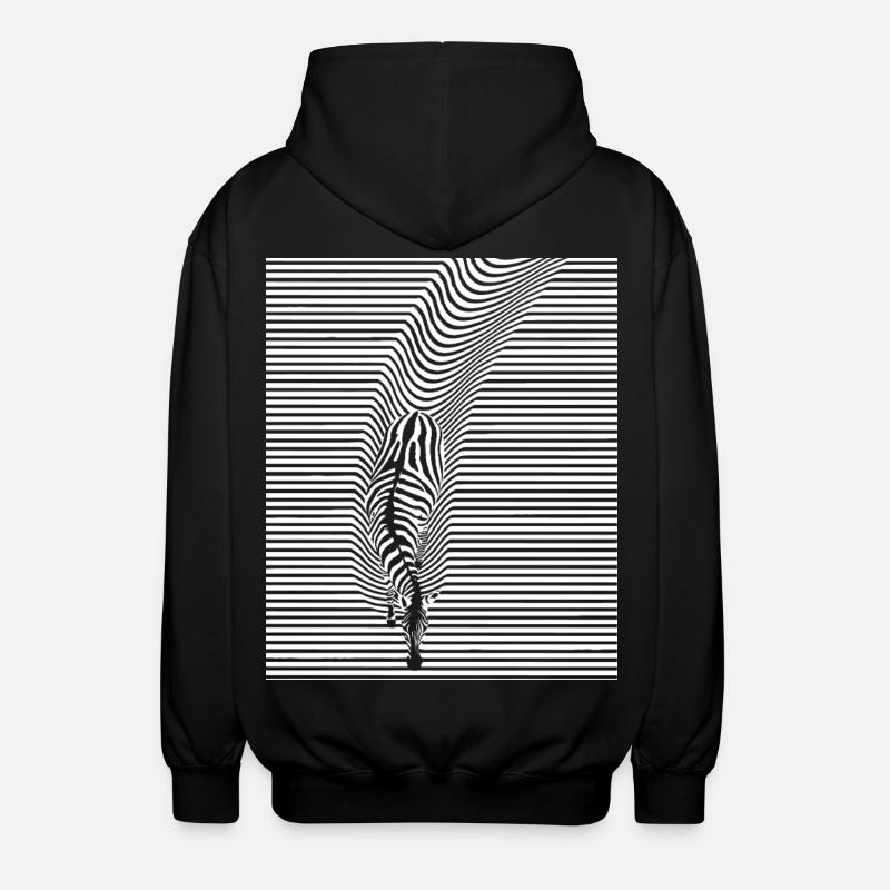 Zebra Kunst - Unisex Kapuzenjacke - Schwarz