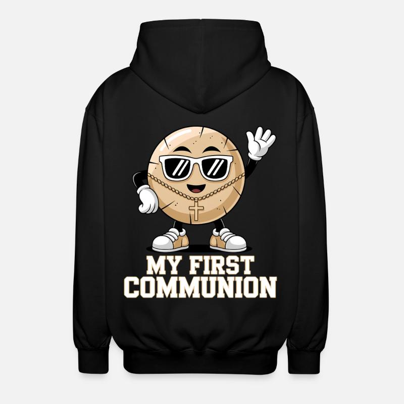 Biscuit de première communion avec style - Veste à capuche unisexe - noir