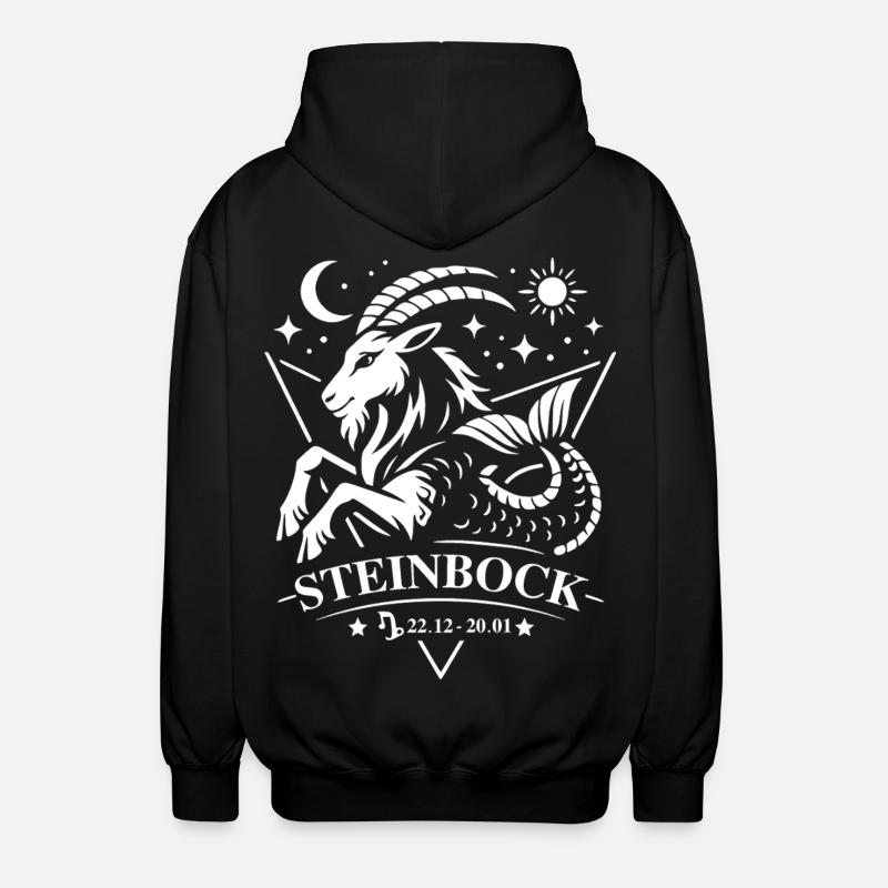 Steinbock Sternenzeichen - Unisex Kapuzenjacke - Schwarz
