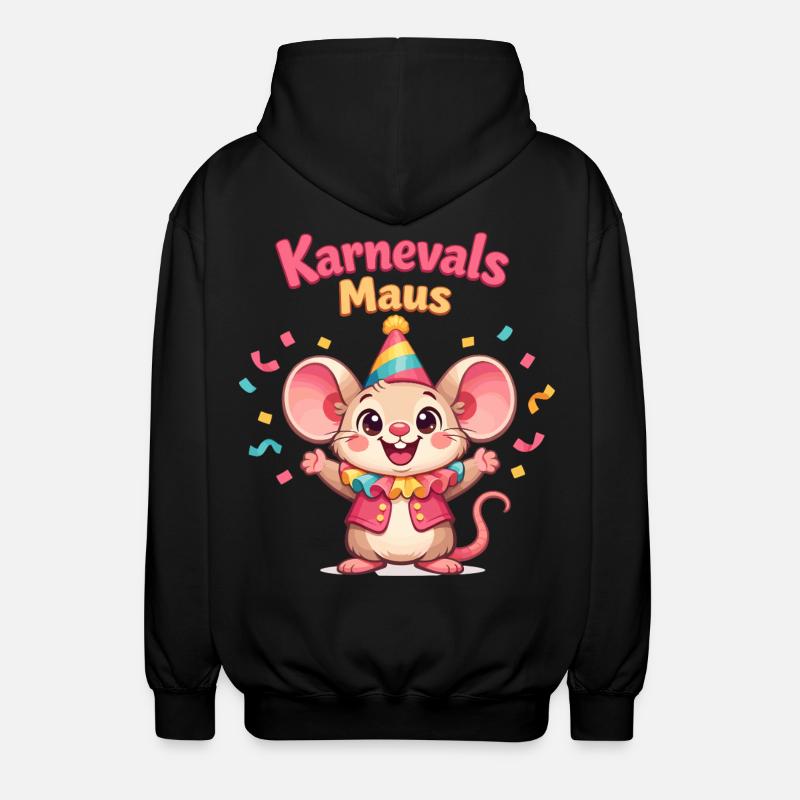 Karnevalsmaus Kölsche Mädsche – Kölle Alaaf - Unisex Kapuzenjacke - Schwarz