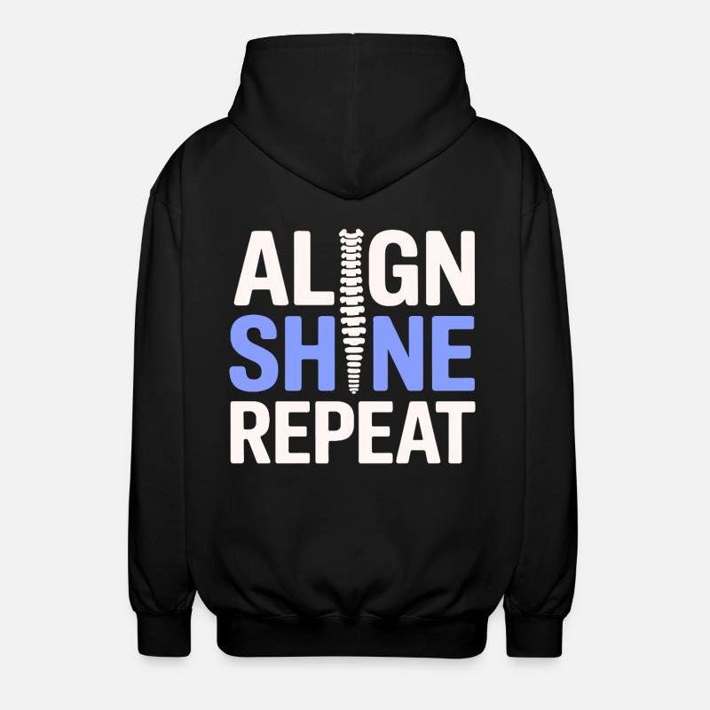 Chiropraktiker Aligned Shine Repeat Professional DC - Unisex Kapuzenjacke - Schwarz