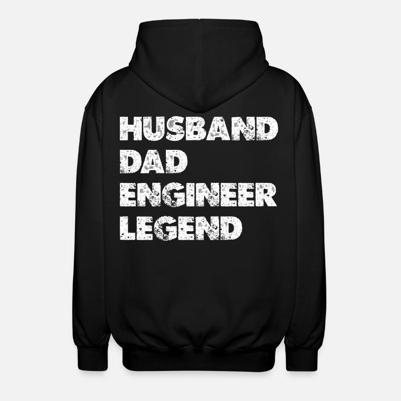 Husband Dad Engineer Legend - Unisex Hooded Jacket - black