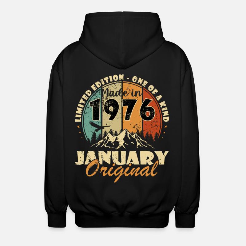 Janvier 1976 Millésime Original - Veste à capuche unisexe - noir