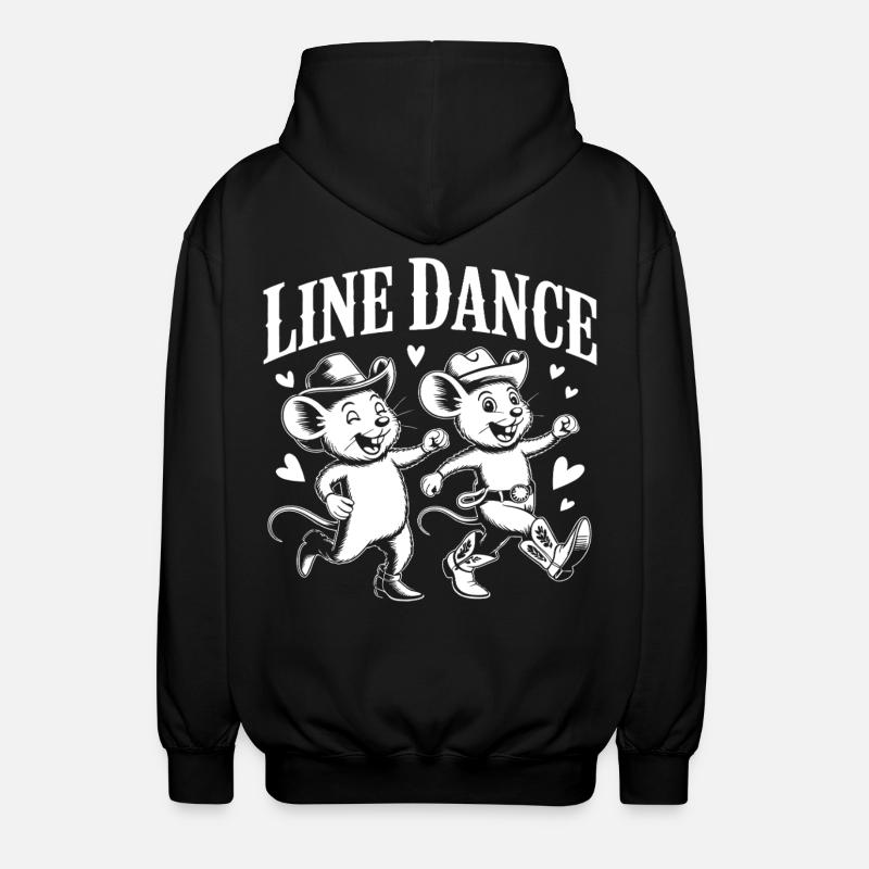 Line Dance Mäuse Retro - Unisex Kapuzenjacke - Schwarz