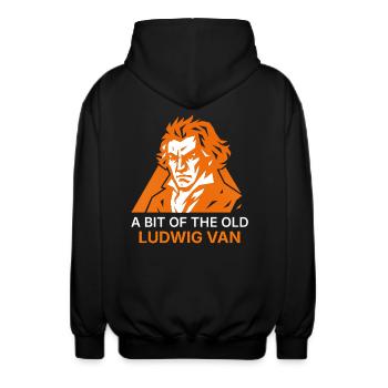 Ein bisschen vom alten Ludwig-Van - Unisex Kapuzenjacke - Schwarz - Hinten - AI Model Male 185 light (185cm)