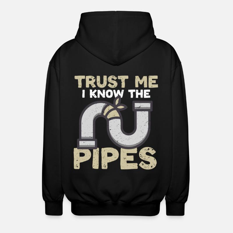 Pipe Layer Pipeline Builder - Unisex Hooded Jacket - black