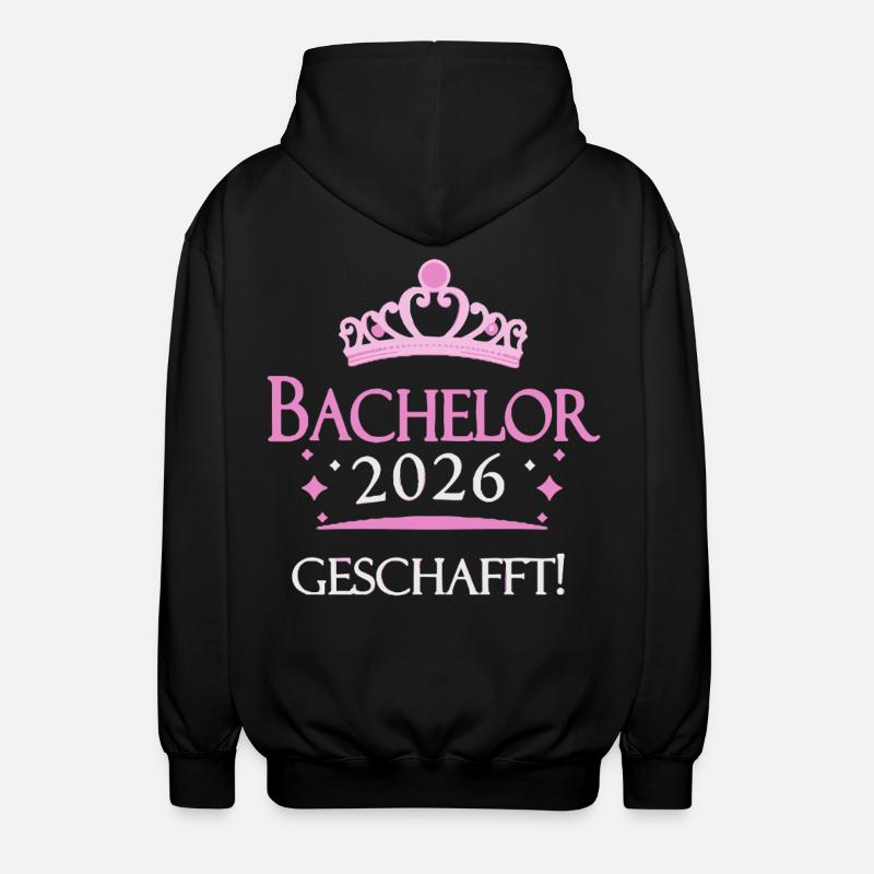 Bachelor 2026 Geschafft Krone - Unisex Kapuzenjacke - Schwarz
