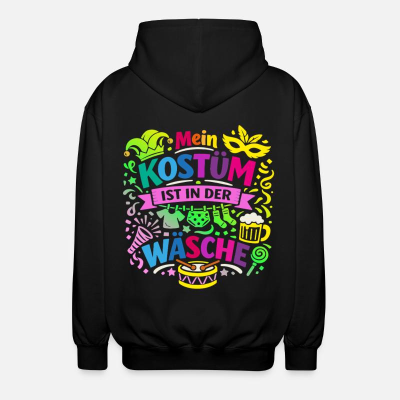 Shrovetide - Carnaval - Remplacement de costume - Expression - Veste à capuche unisexe - noir