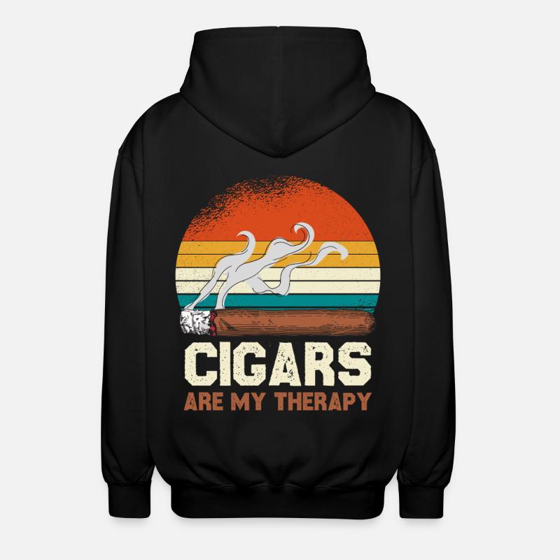 Cigar Therapy Retro Sunset - Unisex Hooded Jacket - black