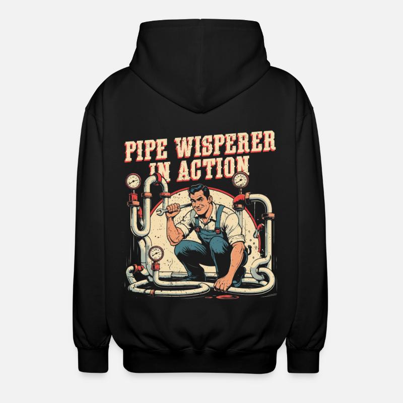 Rohrleger Rohrleitungsbauer Pipe Whisperer - Unisex Kapuzenjacke - Schwarz