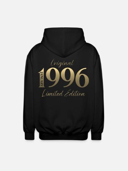 30th Birthday Original January 1996 - Unisex Hooded Jacket - black