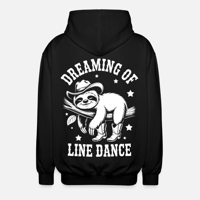 Faultier LineDance Cowboy - Unisex Kapuzenjacke - Schwarz