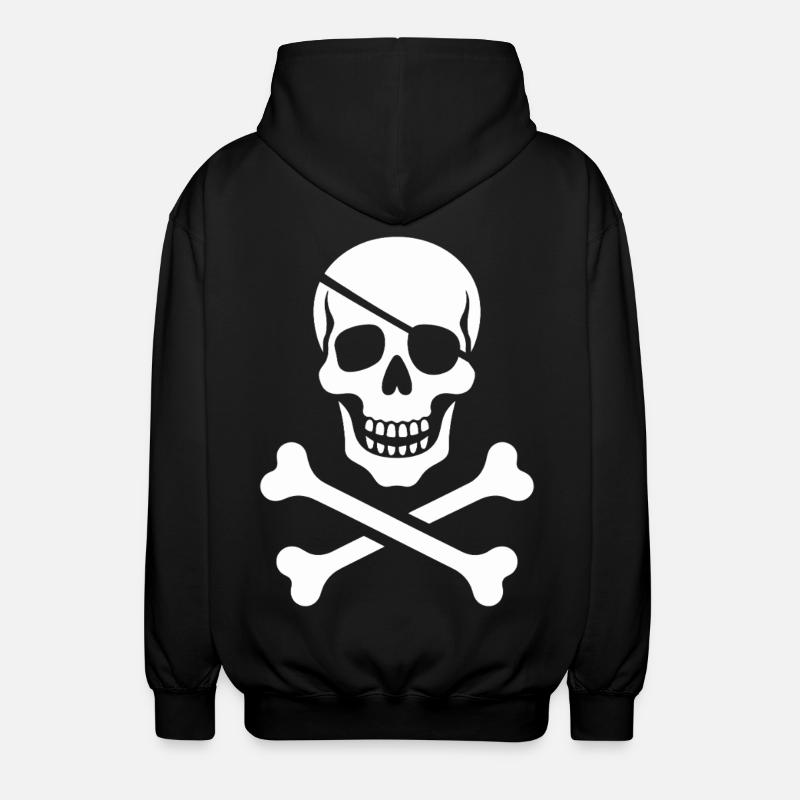 Conception croisée crâne et os - Veste à capuche unisexe - noir
