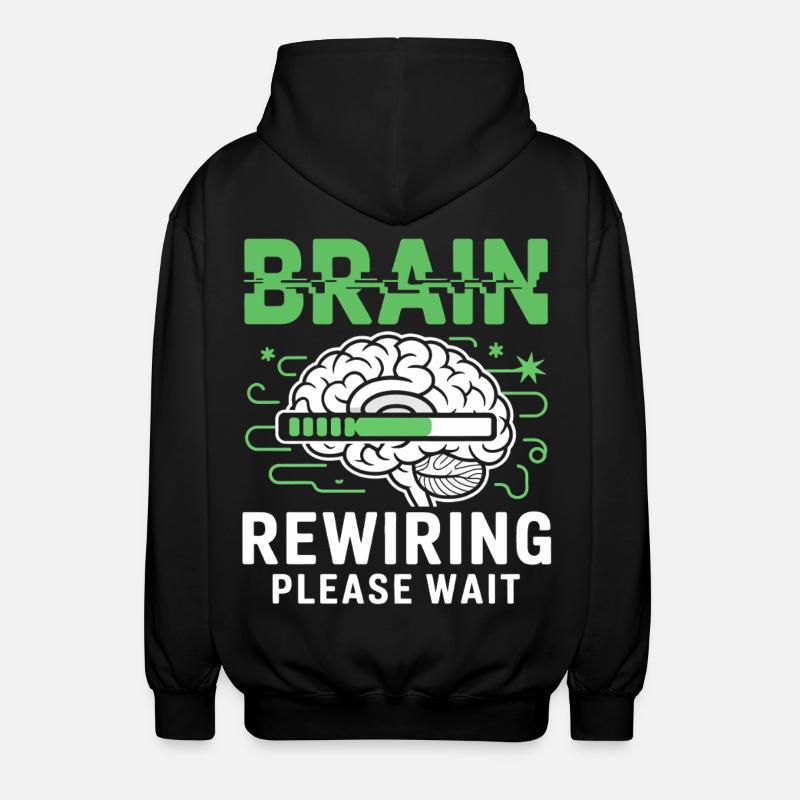 Brain Restart Please Wait - Unisex Hooded Jacket - black