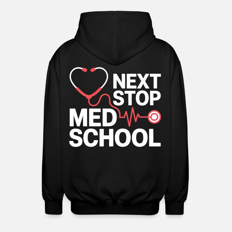 Med School Stethoscope Heart Tea - Unisex Hooded Jacket - black