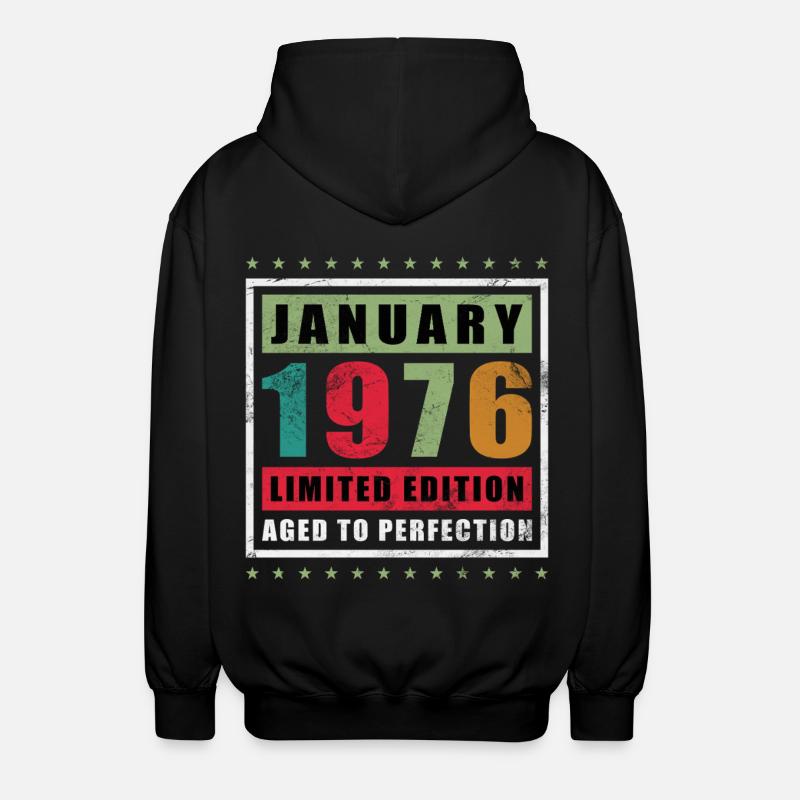 Janvier 1976 Édition limitée - Veste à capuche unisexe - noir