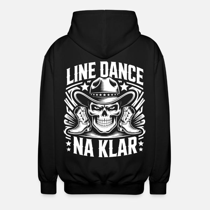 Line Dance Skull Cowboy - Unisex Hooded Jacket - black
