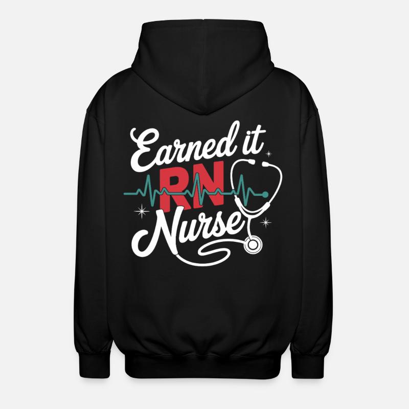 Earned it RNurse - Unisex Kapuzenjacke - Schwarz