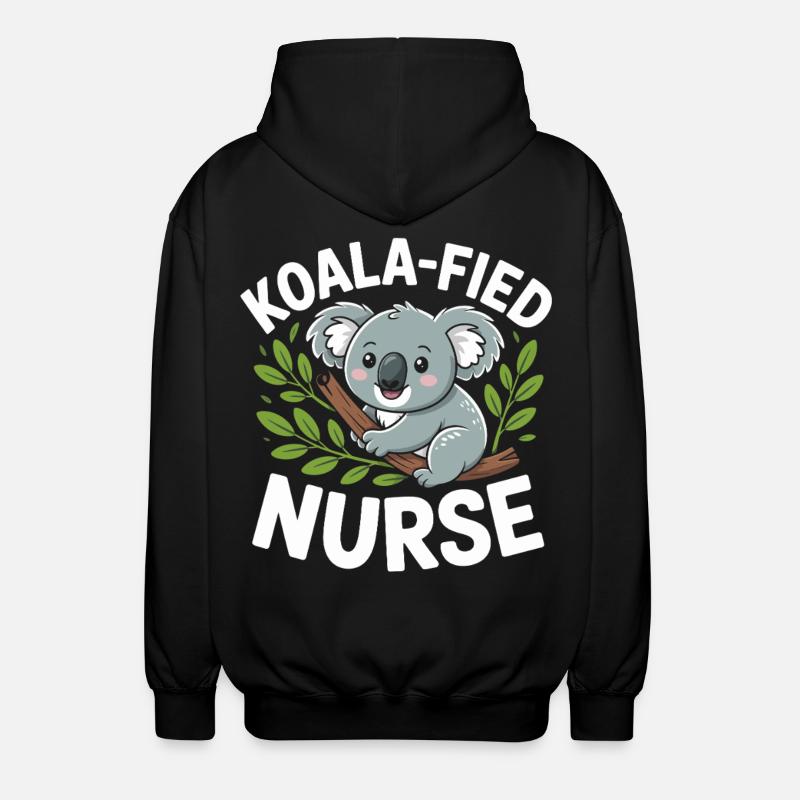 Koala-Krankenschwester im Baum - Unisex Kapuzenjacke - Schwarz