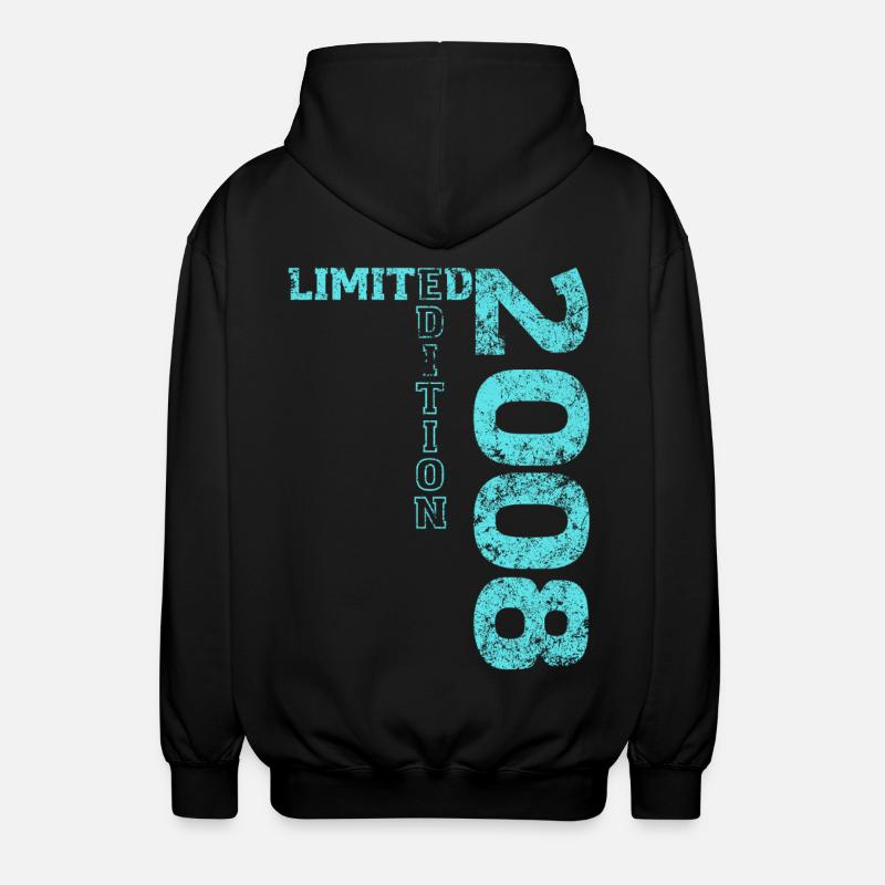 Limited Edition 2008 18th Birthday Gift - Unisex Hooded Jacket - black
