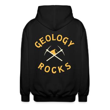 Geologie - Unisex Kapuzenjacke - Schwarz - Hinten - AI Model Male 185 light (185cm)