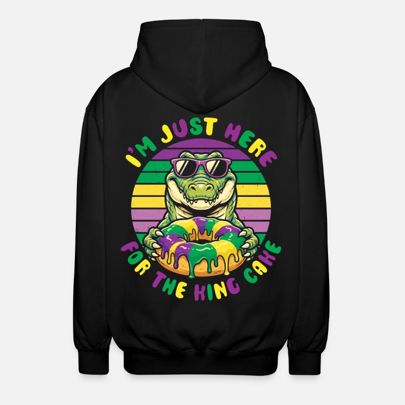 King Cake Mardi Gras Aligator - Unisex Kapuzenjacke - Schwarz