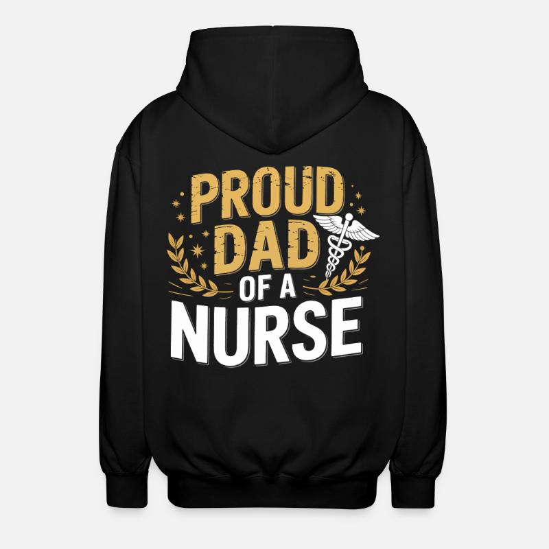 Stolzer Vater einer Pflegekraft - Unisex Kapuzenjacke - Schwarz