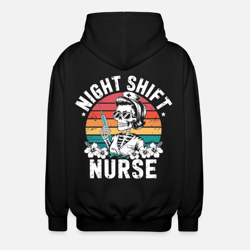Infirmière de nuit rétro - Veste à capuche unisexe - noir