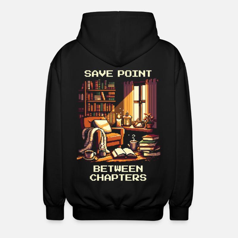 Savepoint zwischen Kapiteln | Lesepause Lesen - Unisex Kapuzenjacke - Schwarz