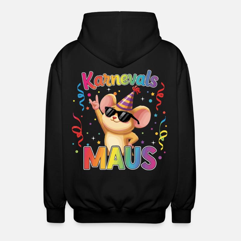 Karnevalsmaus Köln Karneval Rock Geschenk - Unisex Kapuzenjacke - Schwarz
