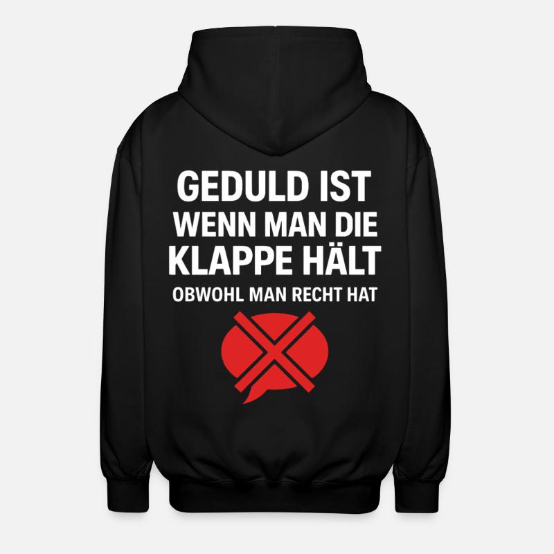Geduld Definition - Unisex Kapuzenjacke - Schwarz