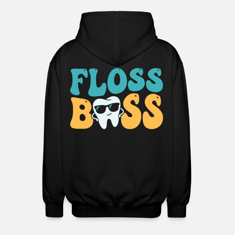 Assistant dentaire dentaire Floss - Veste à capuche unisexe - noir