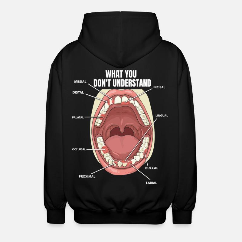 Surfaces dentaires Assistant dentaire Dentiste - Veste à capuche unisexe - noir