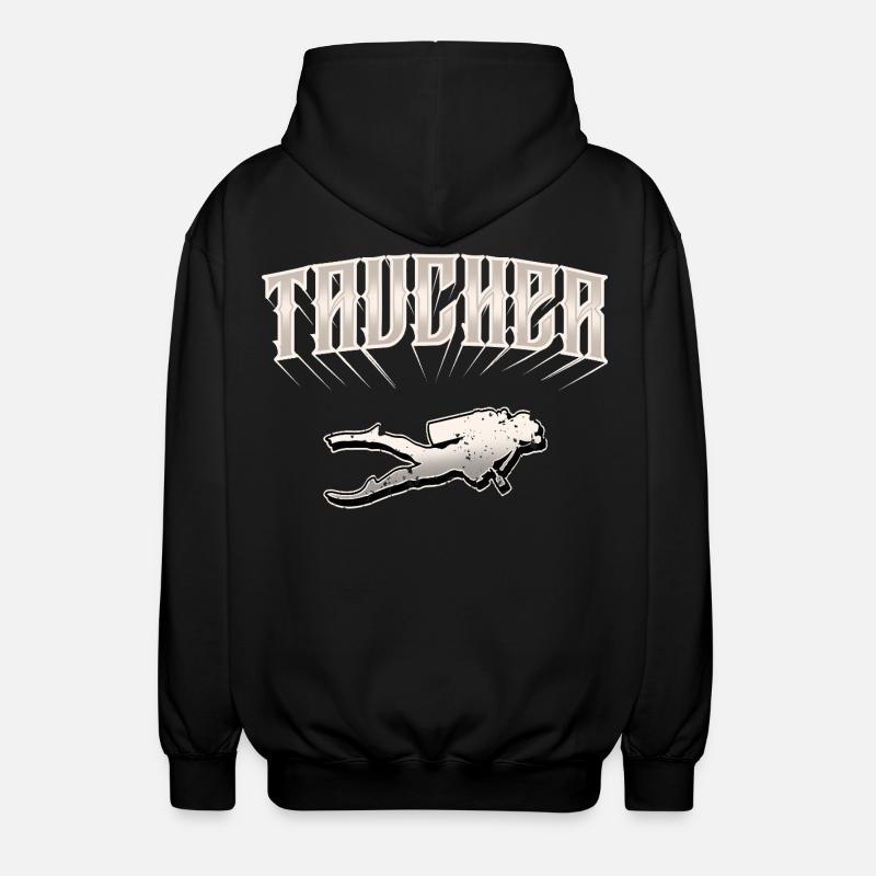 Taucher Tauchen - Unisex Kapuzenjacke - Schwarz