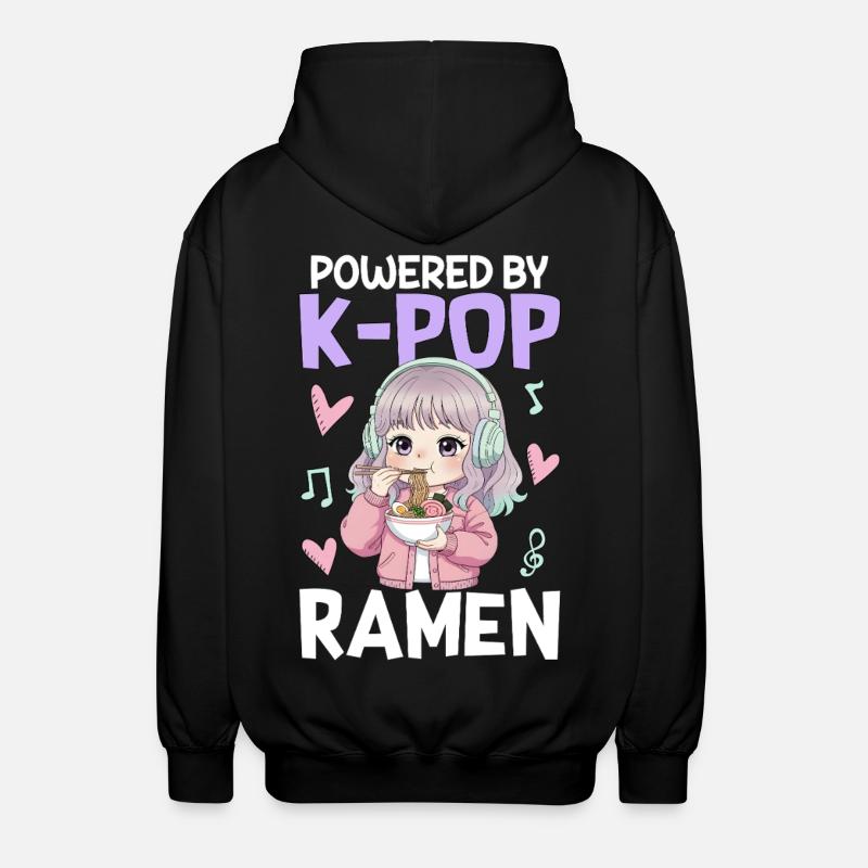 Propulsé par des ramen K-Pop - Veste à capuche unisexe - noir
