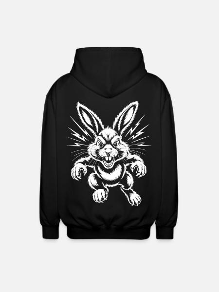 Aggressive Rabbit - Unisex Hooded Jacket - black