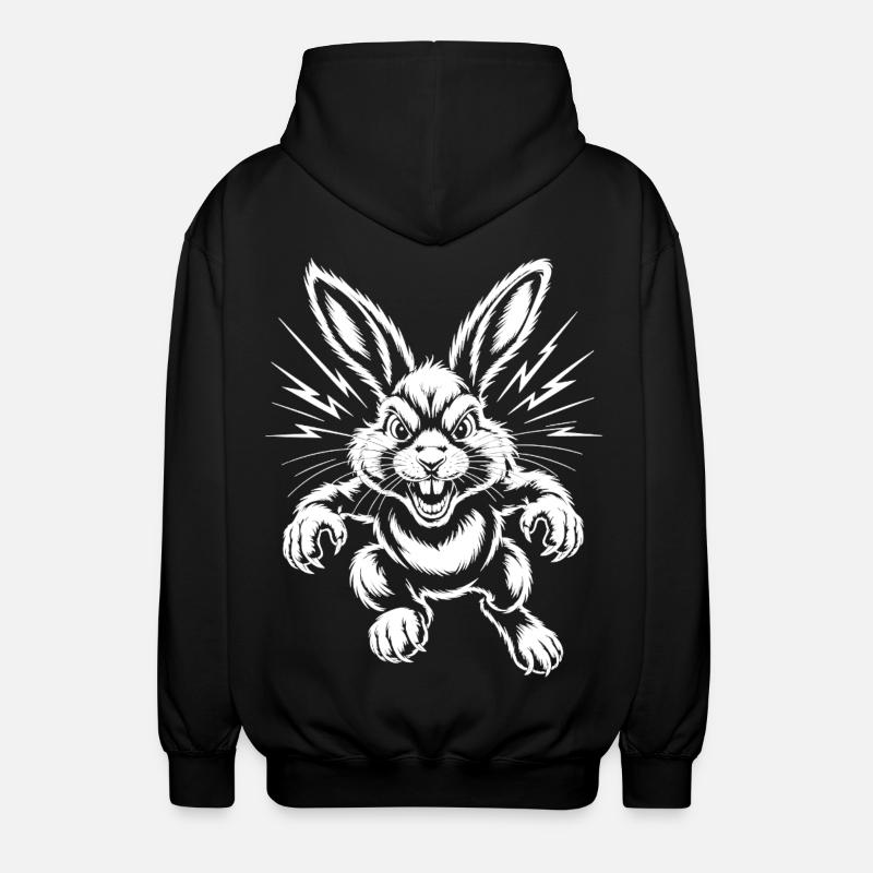 Lapin agressif - Veste à capuche unisexe - noir