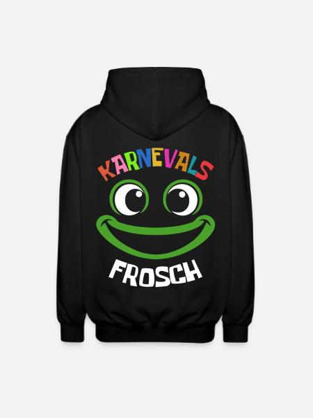 Karnevals Frosch | buntes Faschings Kostüm - Unisex Kapuzenjacke - Schwarz