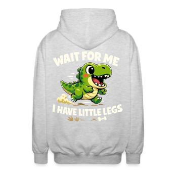 Warte auf mich - ich habe kurze Beine lustig - Unisex Kapuzenjacke - Hellgrau meliert - Hinten - AI Model Male 185 light (185cm)
