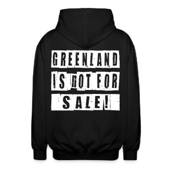 Greenland Is Not For Sale Shirt - Unisex Kapuzenjacke - Schwarz - Hinten - AI Model Male 185 light (185cm)