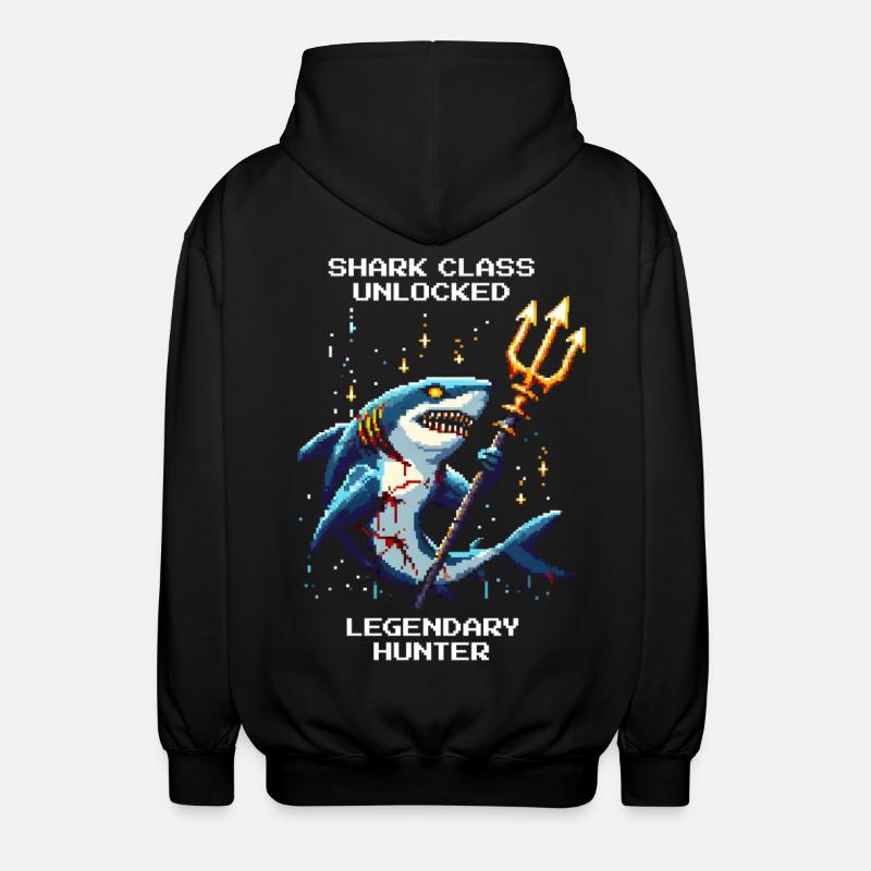 Shark Class Unlocked | Legendary Hunter - Unisex Hooded Jacket - black