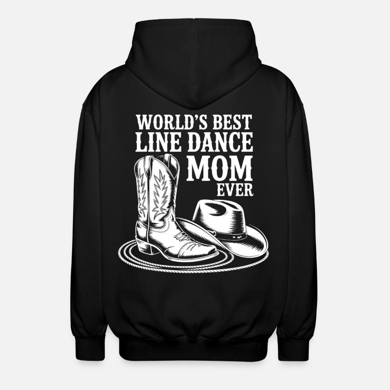 LineDance mom with cowboy boots - Unisex Hooded Jacket - black