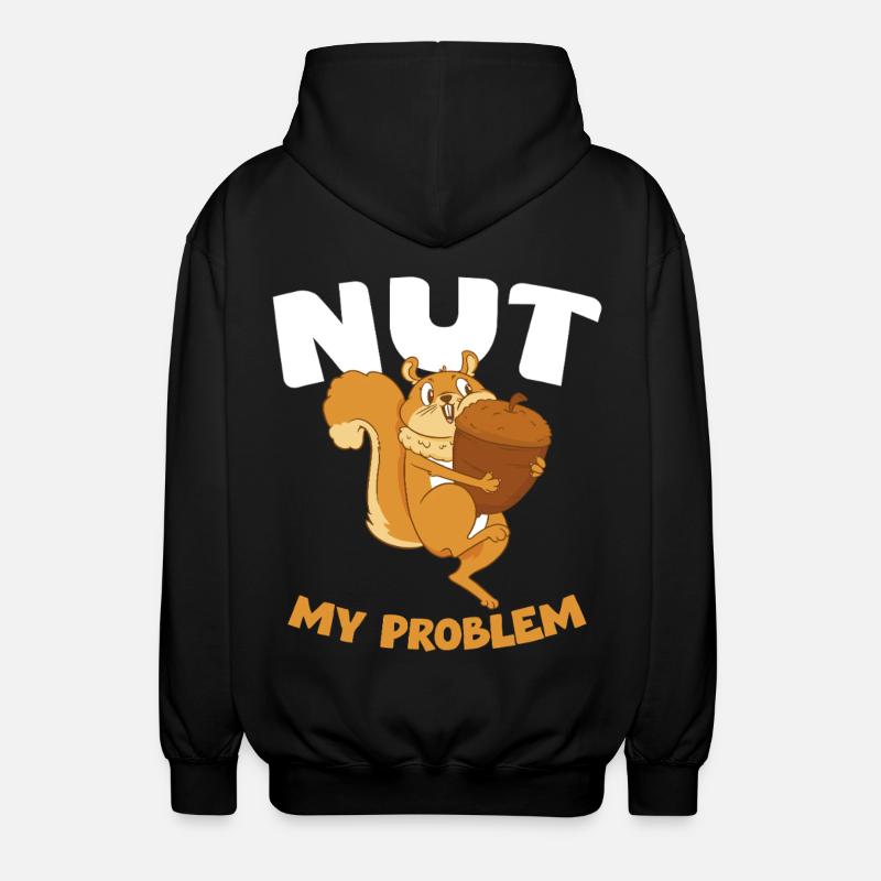 NUT MY PROBLEM Eichhörnchen - Unisex Kapuzenjacke - Schwarz