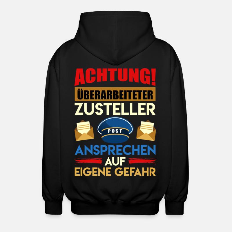 Postmen ATTENTION! REVISED DELIVERY MAN - Unisex Hooded Jacket - black