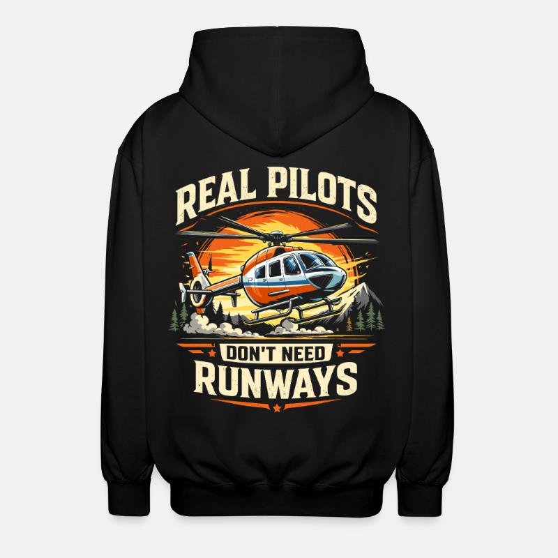 Pilote d’hélicoptère Pilote d’hélicoptère - Veste à capuche unisexe - noir