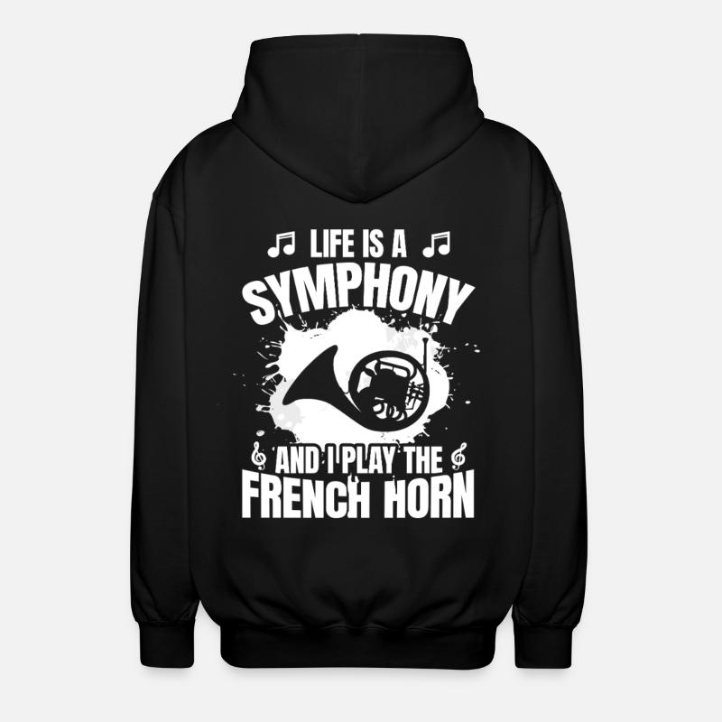 Life is a symphony - Unisex Hooded Jacket - black
