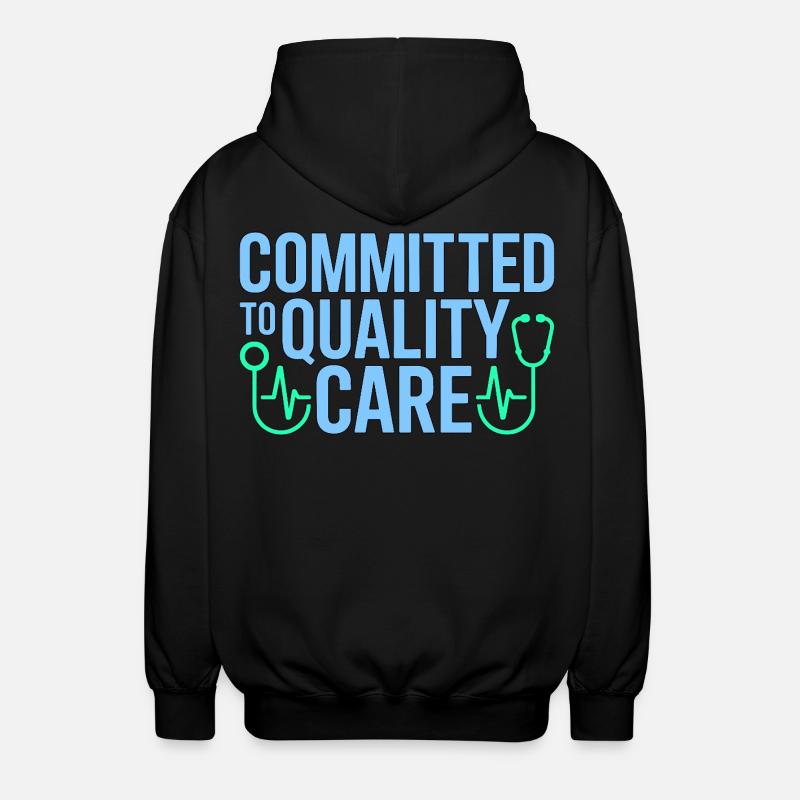 Nurse Practitioner Committed To Quality Nursing - Unisex Kapuzenjacke - Schwarz